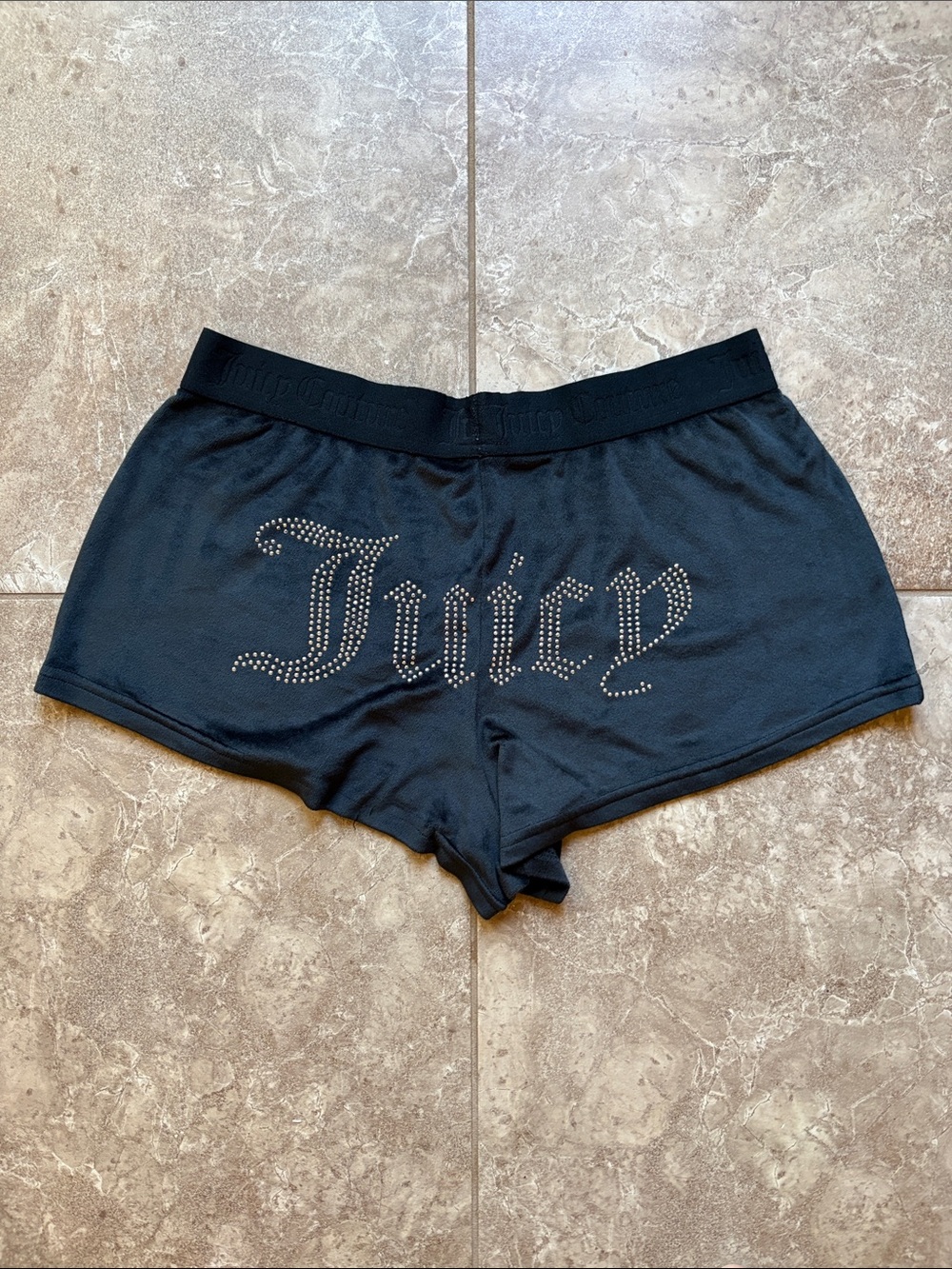 Juicy Couture embellished black sleep shorts Size M